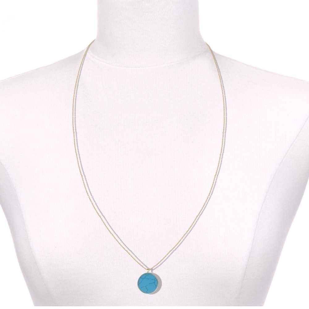 Argento Vivo Reconstituted Turquoise 27" Necklace 18k GoldPlated Sterling Silver